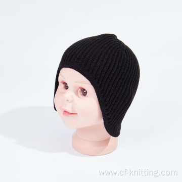 Solid color thermal knitted beanie for kids